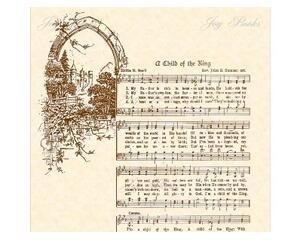 A Child Of The King Hymn On Parchment With Castle By Hattie E. Buell 8x10 Sheet Music Wall Art Digital Download Printable DIY Vintage Verses